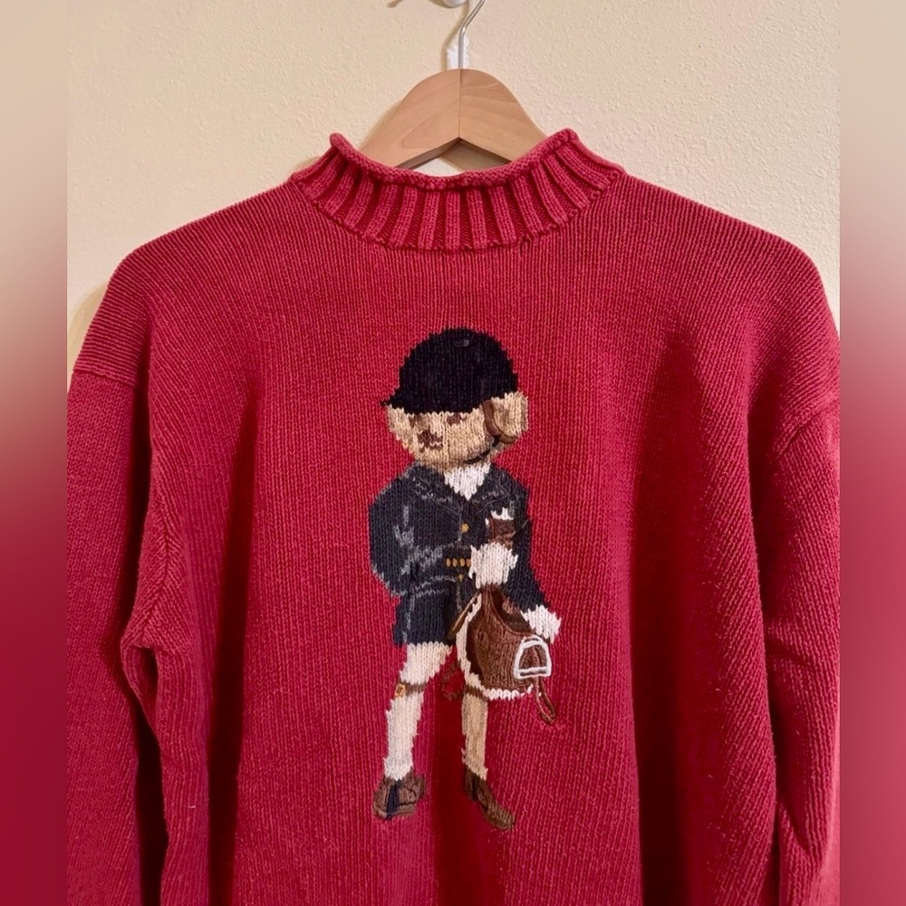 1990s Ralph Lauren Sport Equestrian Bear Pullover - Picture 2 of 5